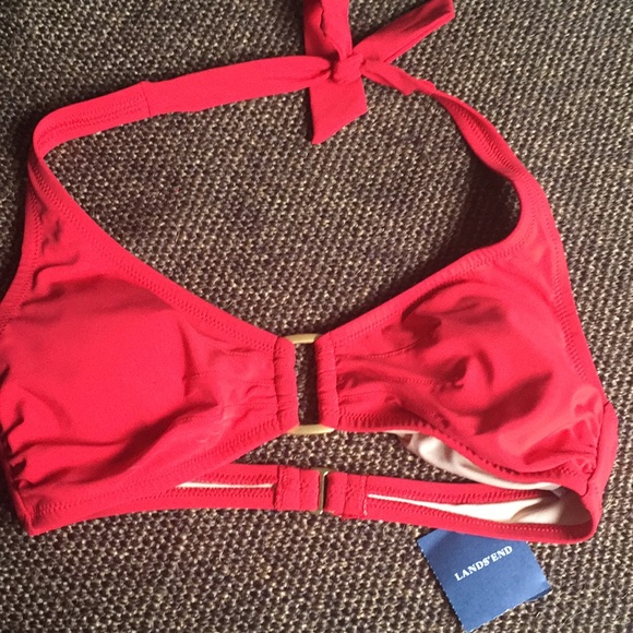 Lands' End Other - Lands End red bikini top gold buckle across front